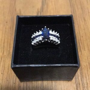 Kohl’s Silver Marquise Sapphire Zirconia Ring.